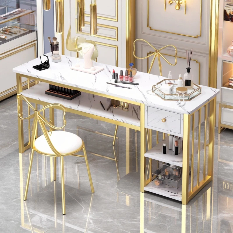 

large capacity storage nail table Scandinavian design Ergonomics manicure table art nageltische specialty commercial furniture