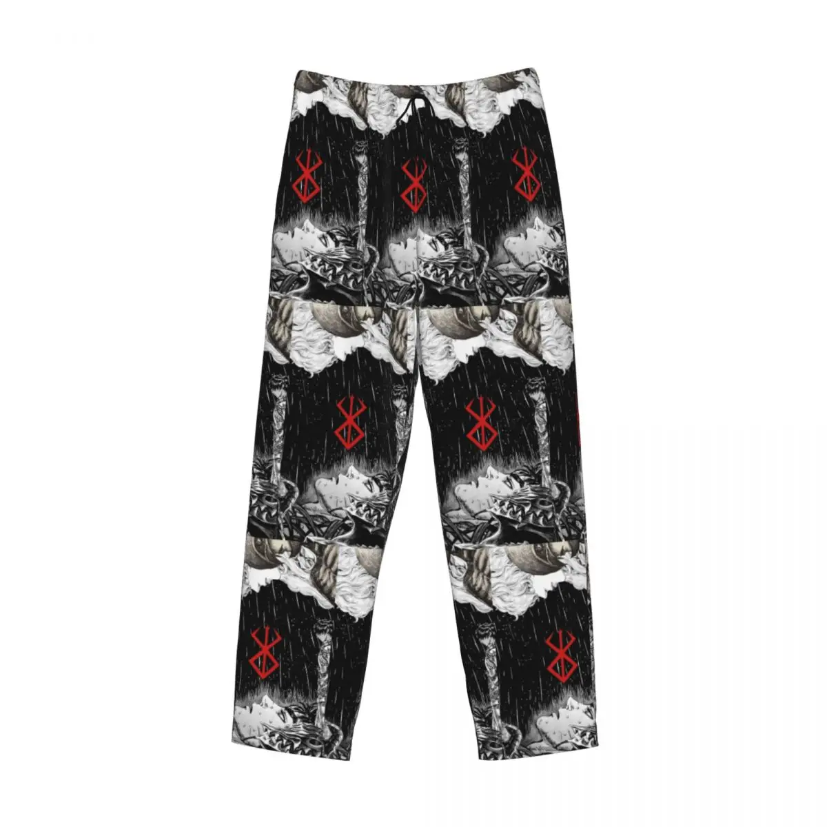 Benutzerdefinierte Druck klassische japanische Anime B-Bereserks gedruckt Logo Pyjama Hose Herren Schlaf Nachtwäsche Hose mit Taschen