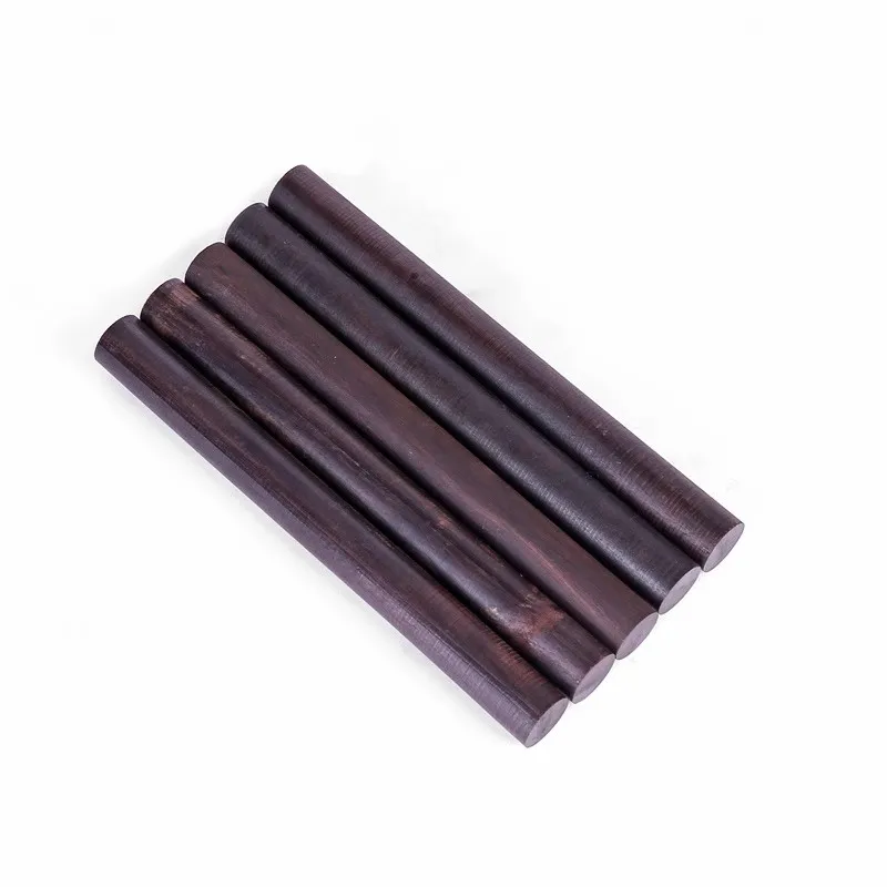 قضيب مستدير من الخشب الأسود مصنوع يدويًا من الخشب عالي الكثافة قضيب مستدير منحوت من الخشب الأسود