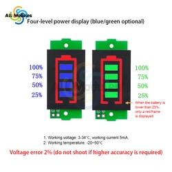 1S-8S Lithium Battery Fuel Gauge Display Module Three-string LED Lithium Battery Pack Indicator Board Battery Power Tester