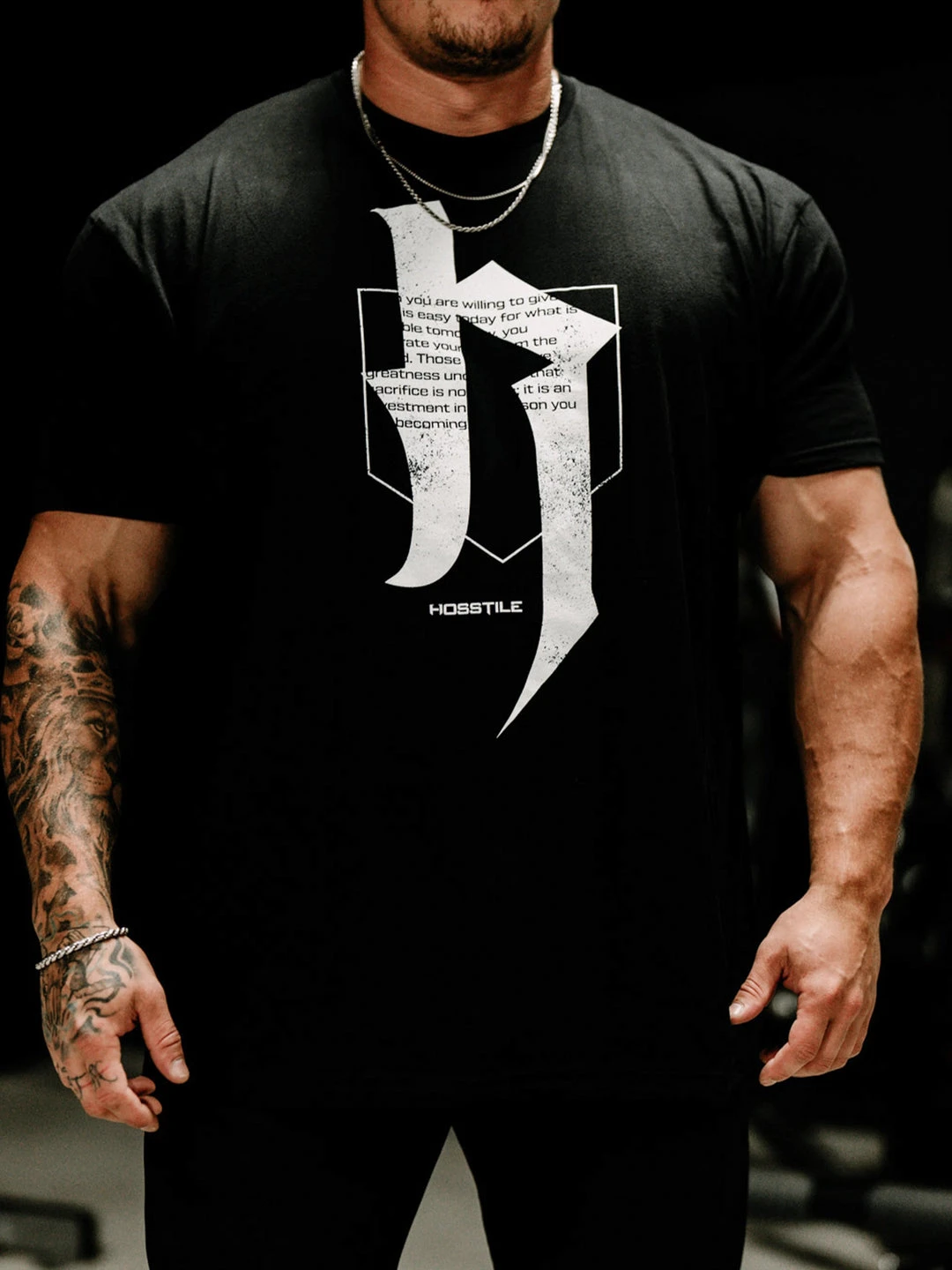DAGGER TEE - Hosstile _ Men's Gym GYM Graphic Cotton Tee Printing High-end Luxury Unisex Style Both of Men and Women