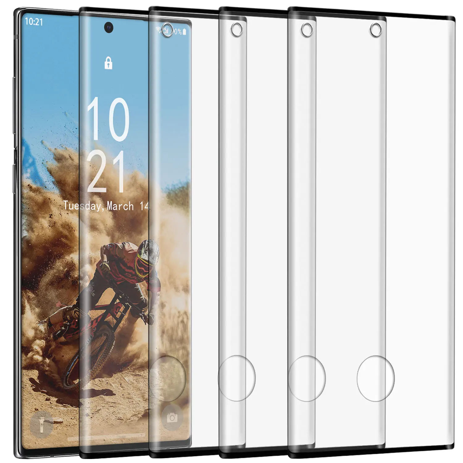 

For Samsung Galaxy Note 10/Note 10 Plus 5G Case Friendly Full Coverage Clear Tempered Glass Screen Protectors 4-Pack