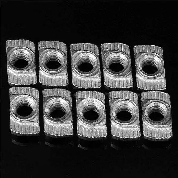 10pcs/lot M3 M4 M5 M6 M8 Aluminum Profiles Thread T Nut EU Standard Drop In T-Slot Carbon Steel for 2020 3030 4040 4545 Series