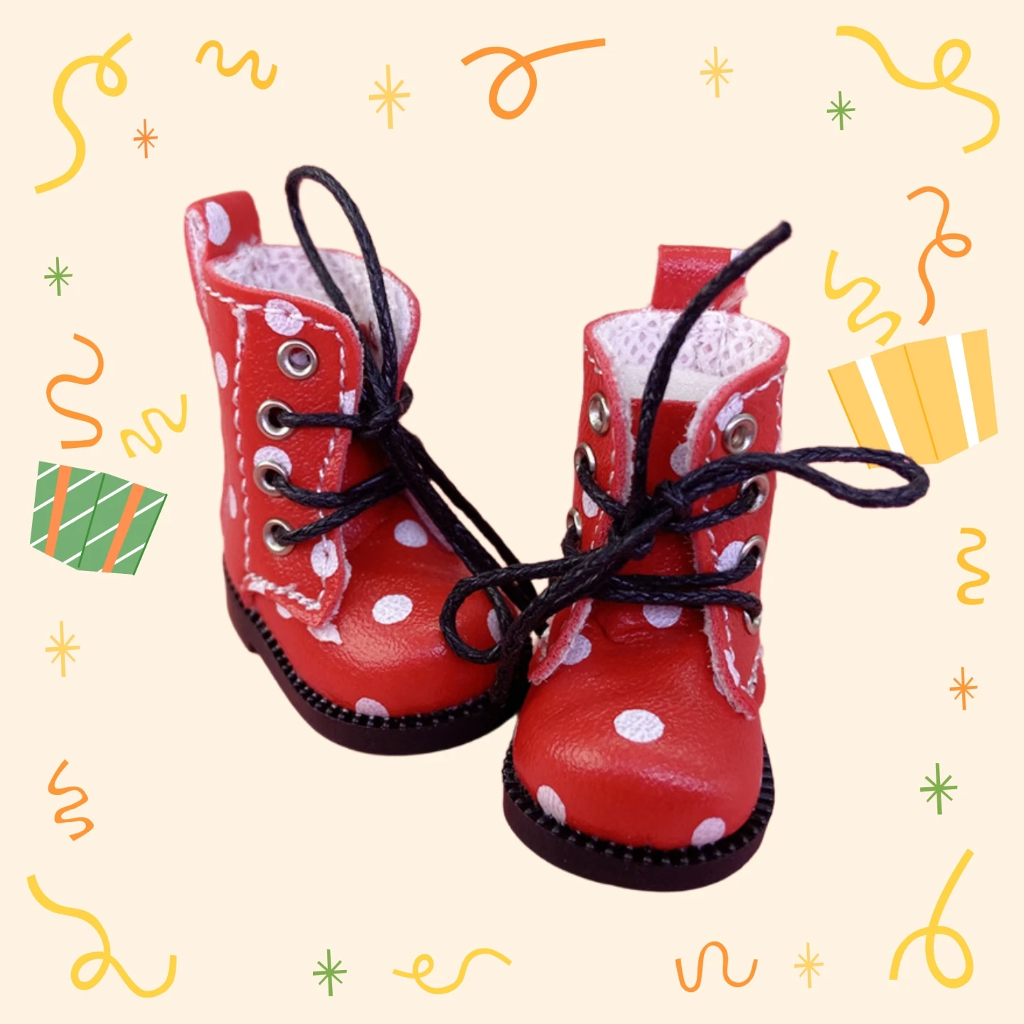 Tilda 1/8 Doll Boots Toy Shoes For Blythe Pullip Doll Mini Winter Leather Boots Shoes for Blyth Accessories for Dolls Dress Toys