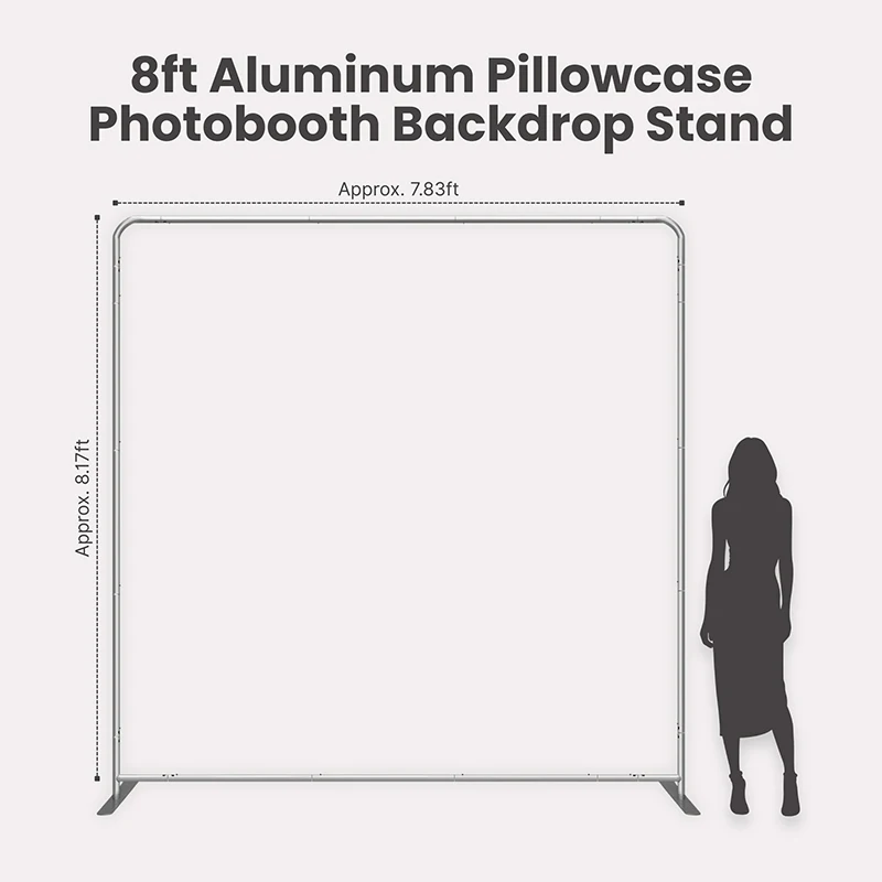 Aluminum Wedding Backdrop Stand 8ft Customizable Durable Frame for Birthday Party Decoration Background