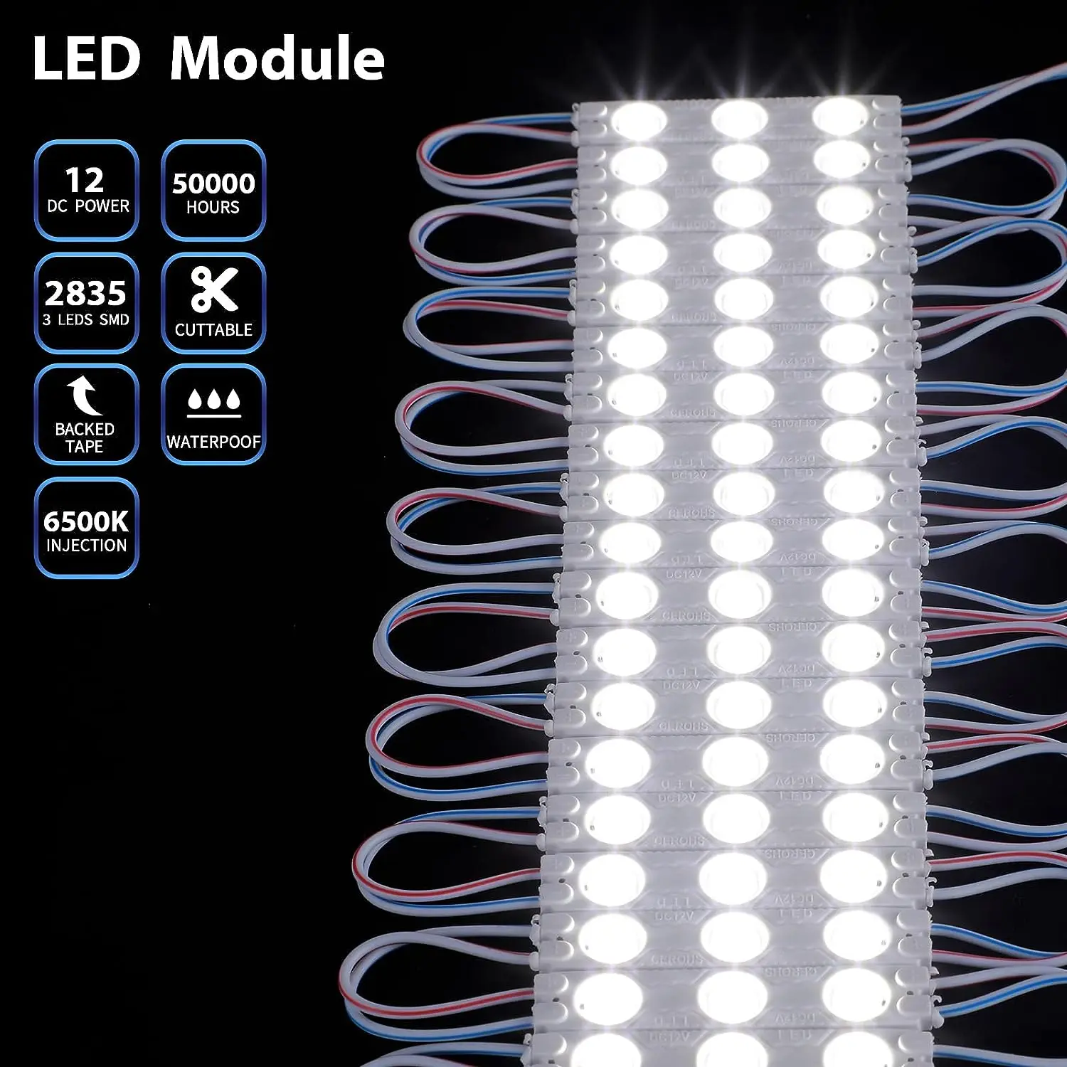 20 sztuk moduł Led znak świetlny Dc 12v podświetlenie 2835 SMD wodoodporne oświetlenie dekoracyjne do reklam listowych z taśmą klejącą