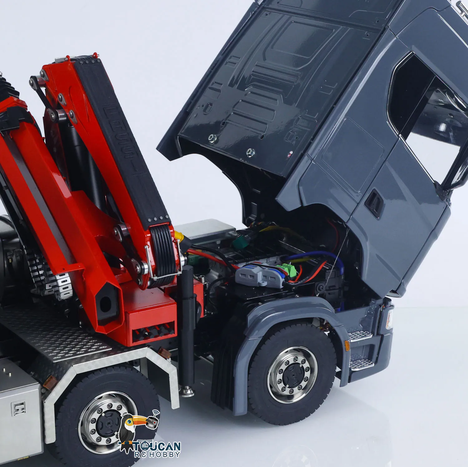 10x10 1/14 RC Hydraulic Full Dump Truck Crane 770S Metal Remote Control Roll on off Tipper 3Speed RTR Model Car Frsky XE Radio
