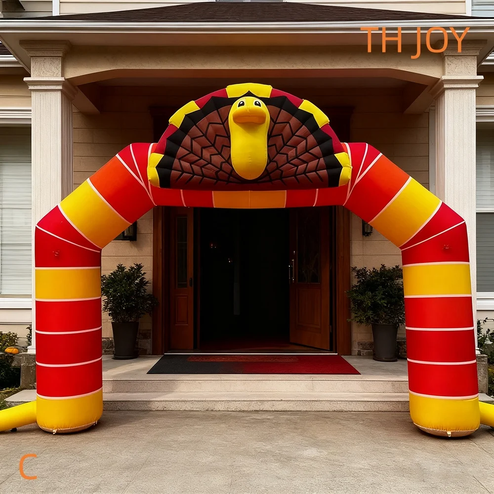 

Быстрая воздушная доставка, надувная арка индейки на День Благодарения, 5 м, арка приветствия для вечеринки