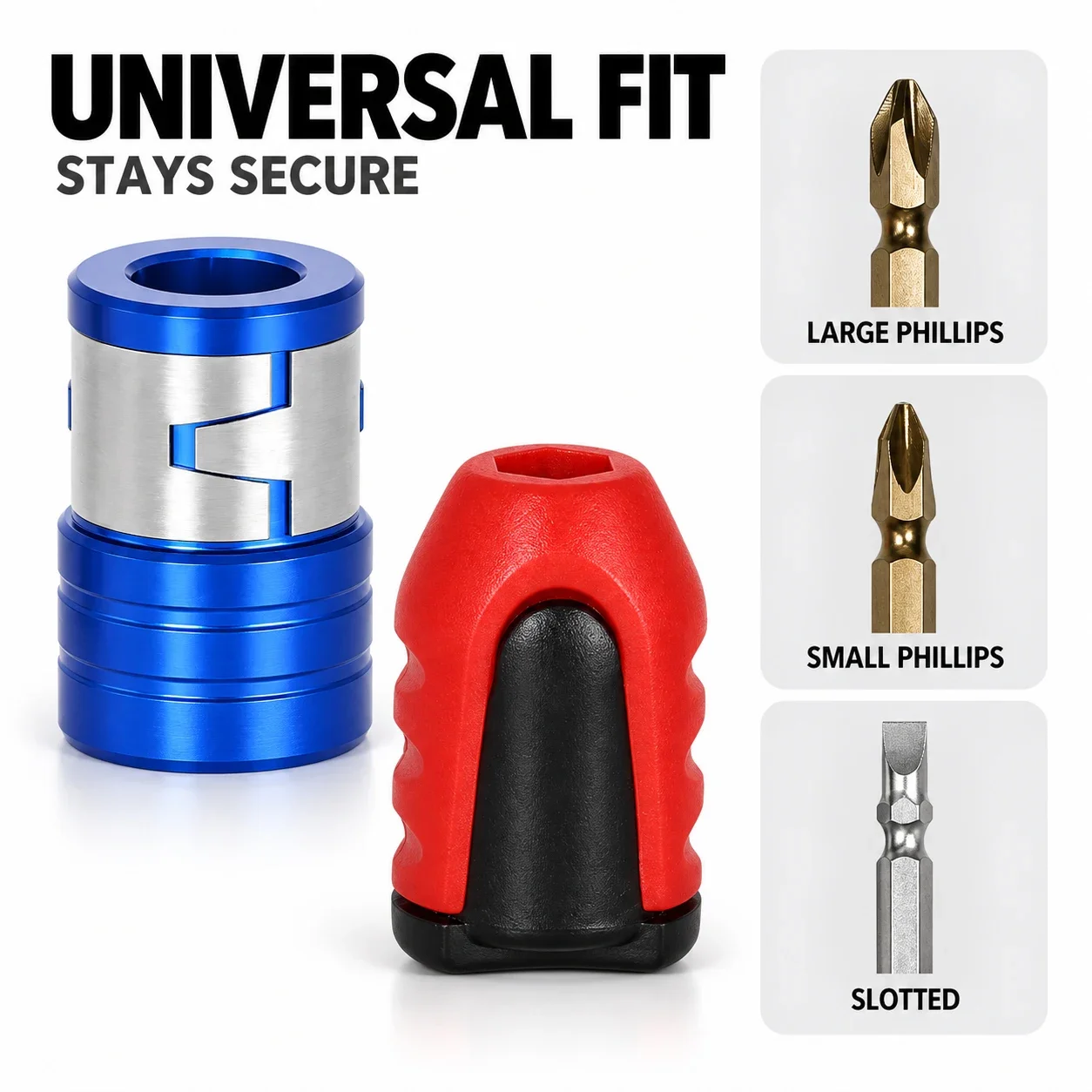 Screwdriver Bit Magnetic Ring Tools Red Black Anti Slip Magnetic Sleeve Aluminum Strong Magnet Collar for Power Drill