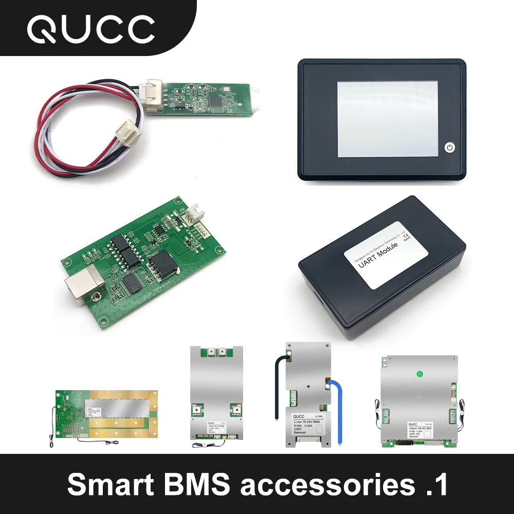 Qucc 3S-24S BMS Accessories Bluetooth Module RS485 UART LCD Display With Communication Function For Li-ion Lifepo4 Smart Bms