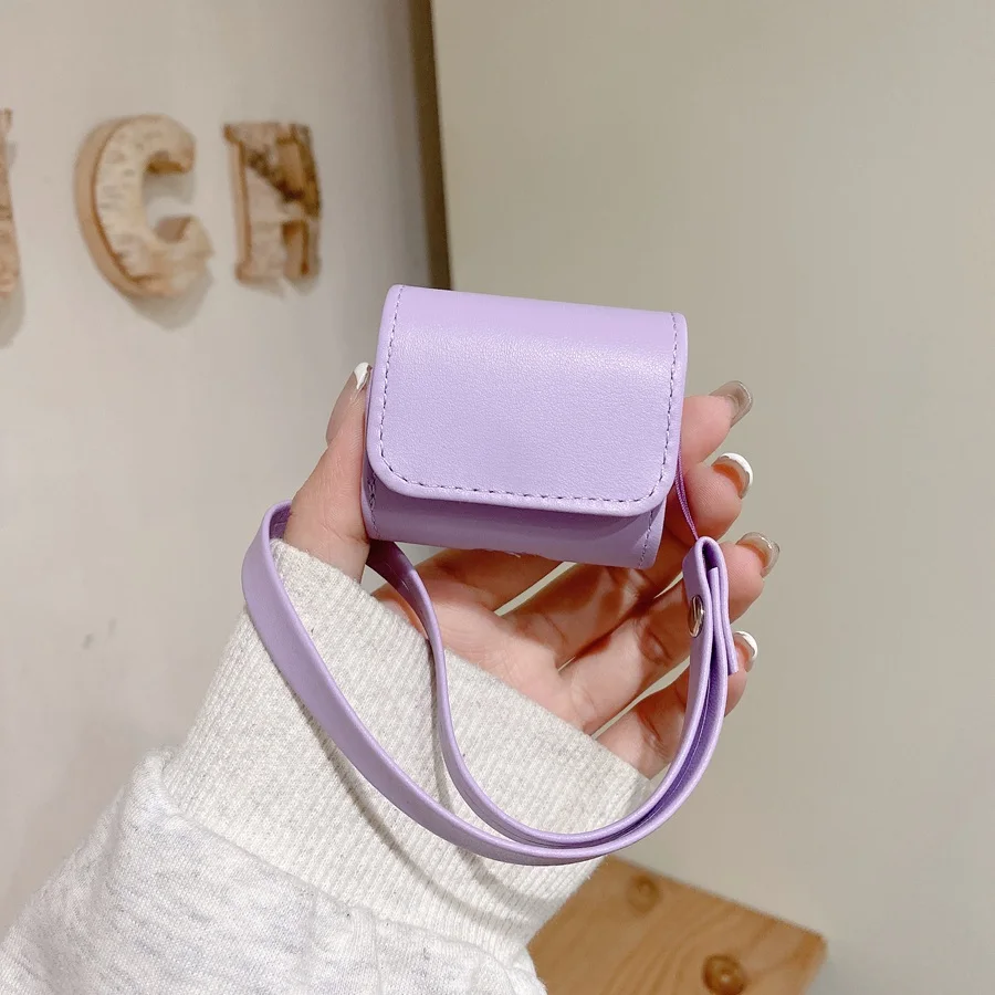 애플 에어팟 4 케이스용 단색 랜야드 가방, 에어팟 프로 2, 에어팟 3, 에어팟 2 커버, 패션 이어폰 커버, 에어팟 프로