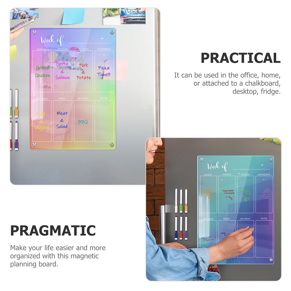 

Notepad Pen Set Weekly Board Home Kitchen Memo for Refrigerator Magnetic Force Daily Planner Schedule Acrylic Office