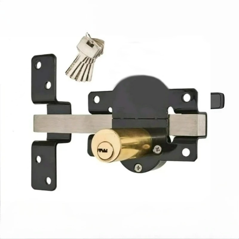 Spring Lock Garden Fence U-shaped  Iron Door Square Bar  Movable Door Lock Wooden Door Latch Horizontal Bar Lock