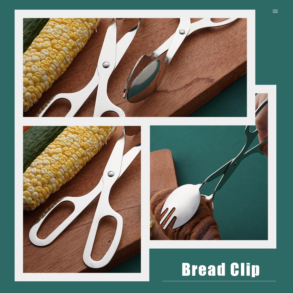 Salad Holder Food Clip Bakery Supplies Kitchen Serving Ins Tong Gnocchi Pasta Metal Bread Buffet Tongs Kitchen Baking Tools Clip