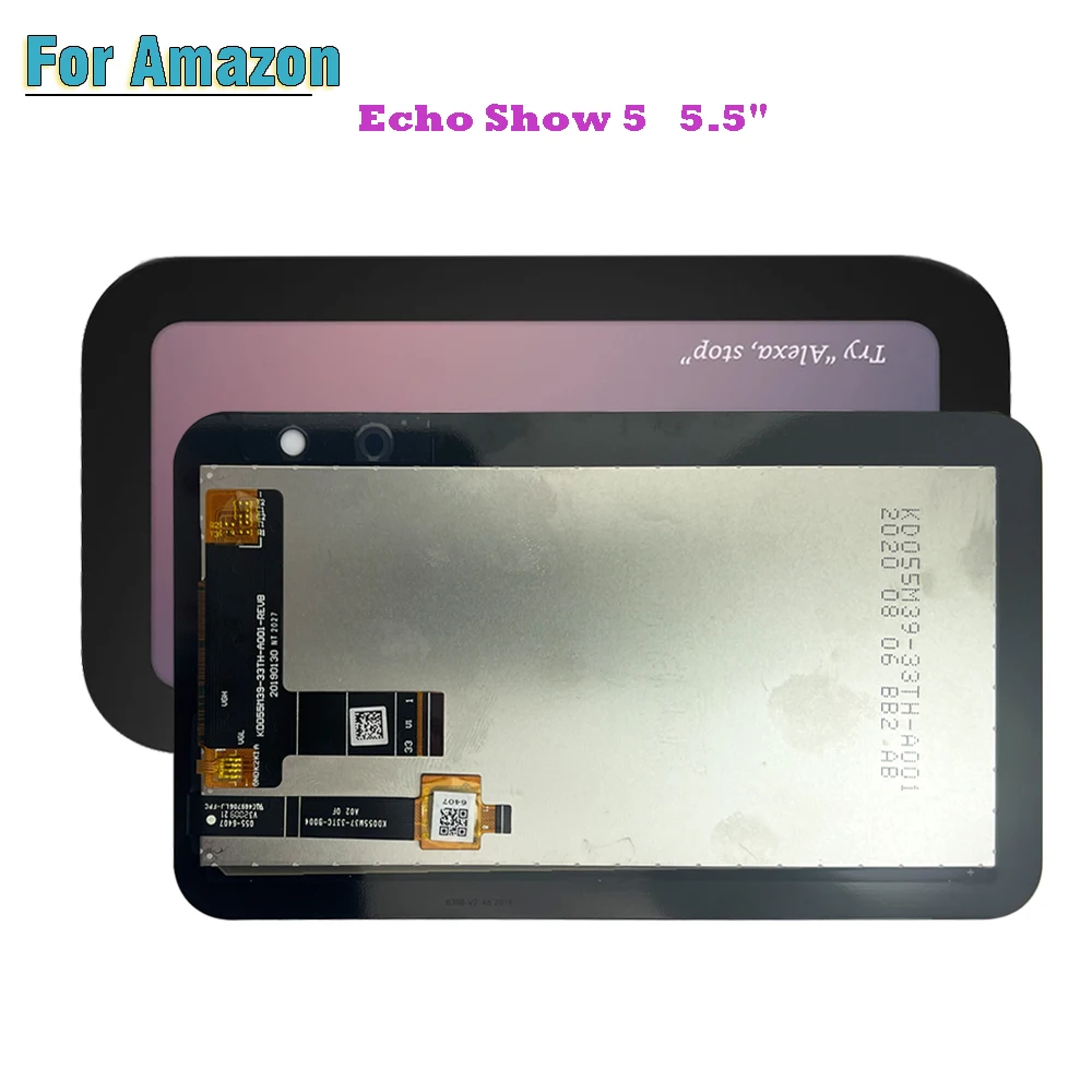 

Для Amazon Echo Show 5, 5,5 дюймов (1-го поколения), ЖК-дисплей планшета, дигитайзер сенсорного экрана, стекло в сборе, запасные части