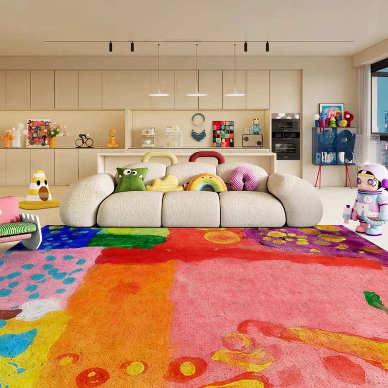 

Modern Art Living Room Carpet Abstract Innovation Watercolor Graffiti Bedroom Rugs Home Decoration Cloakroom Mats Ковер Alfombra
