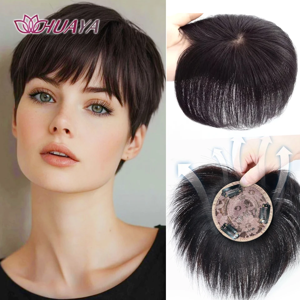 3D Bangs Invisible Seamless Head Hair Short Straight Hair Air Bangs Head Overhead Natural Invisible Replacement Cover White Hair