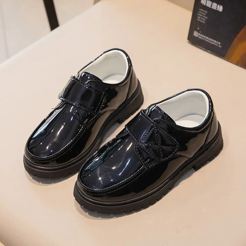 Kids Leather Shoe British Style Black Shoes for Boys Breathable Non-slip Children's Causal School Uniform Shoes Formal Versatile