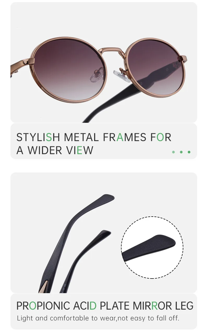 Small Oval Metal Sunglasses Women 2025 NEW Luxury Brand Fashion Round Frame Sun Glasses Men Retro Shades Unisex Eyewear UV400
