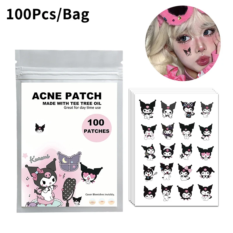 100pcs Acne Patches Sanrio Kuromi Shaped Acne Treatment Sticker Invisible Acne Cover Removal Pimple Patch Skin Care