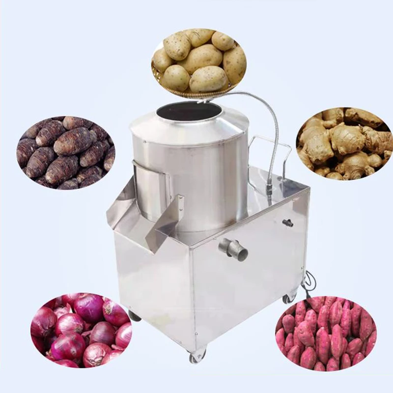 Descascador de batata elétrico comercial automático frutas vegetais máquina de limpeza da pele máquina de casca de batata