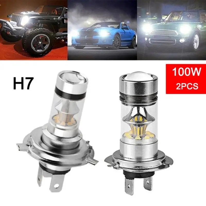 2Pcs H4 H7 Led Car Fog Light Headlight Super Bright H8 H9 H11 9005 9006 H1 H3 Car Lamp Headlamp Bulb Auto 12V 24V Ice Blue 8000K