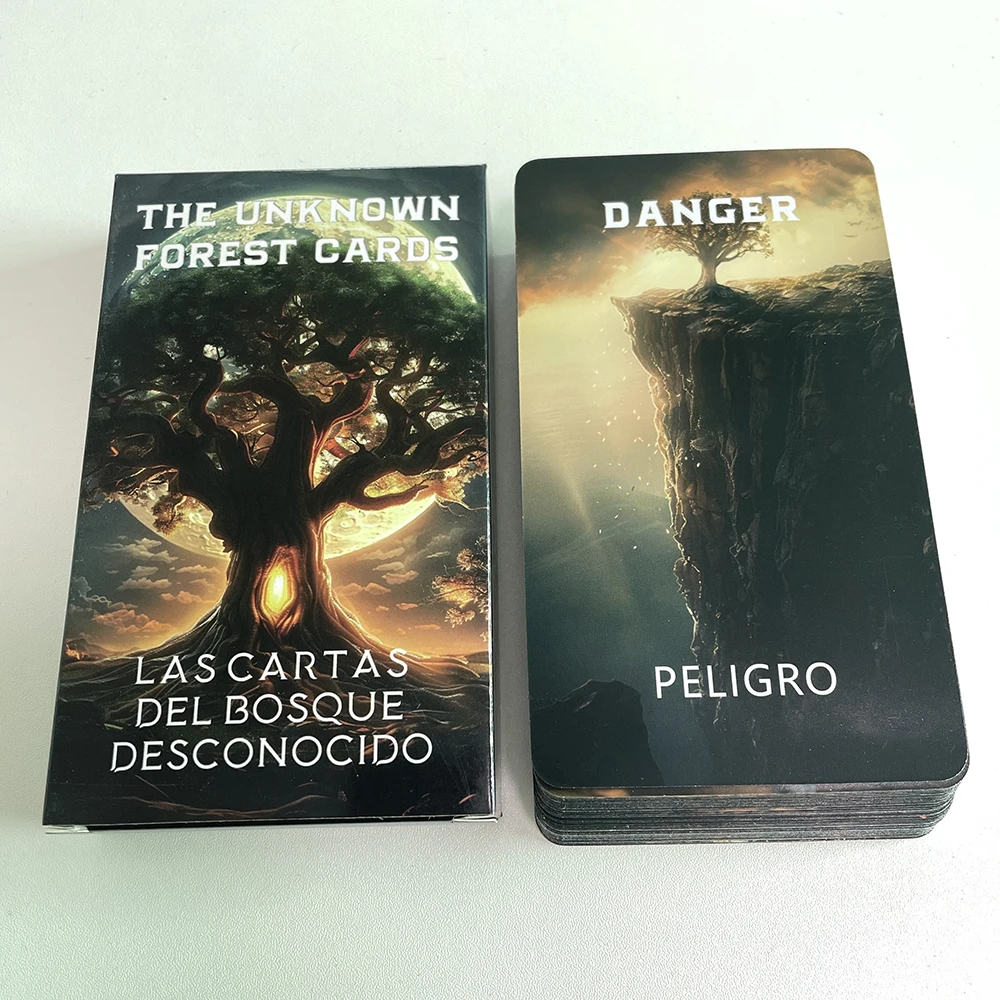 Spanish and English Tarot Cards, The Unknown Forest Oracle Cards, Fortune Telling Toys, Taro Deck with Keywords, 12x7cm Cards