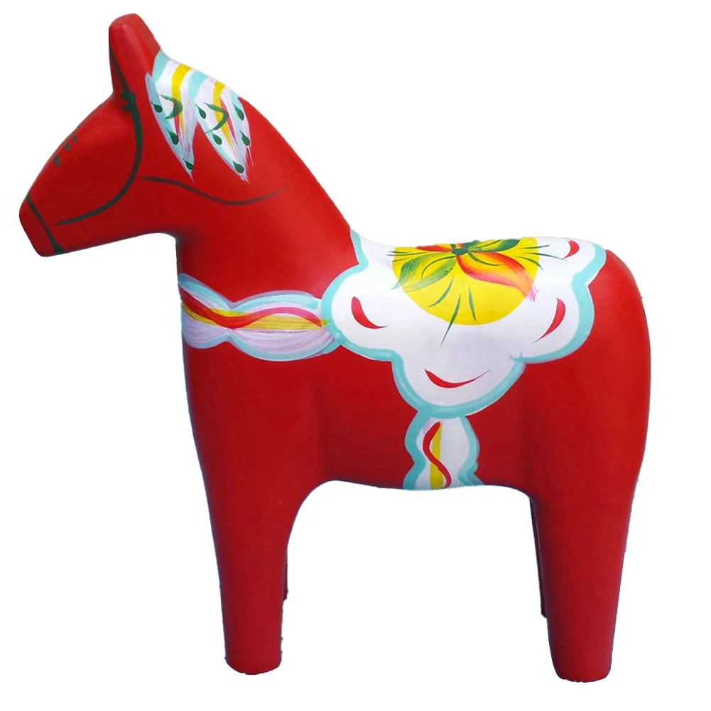 

For Home Decoration Wooden Horse Figurine Handcrafted Dala Horse Decoration Hand Painted High-Quality Craftsmanship