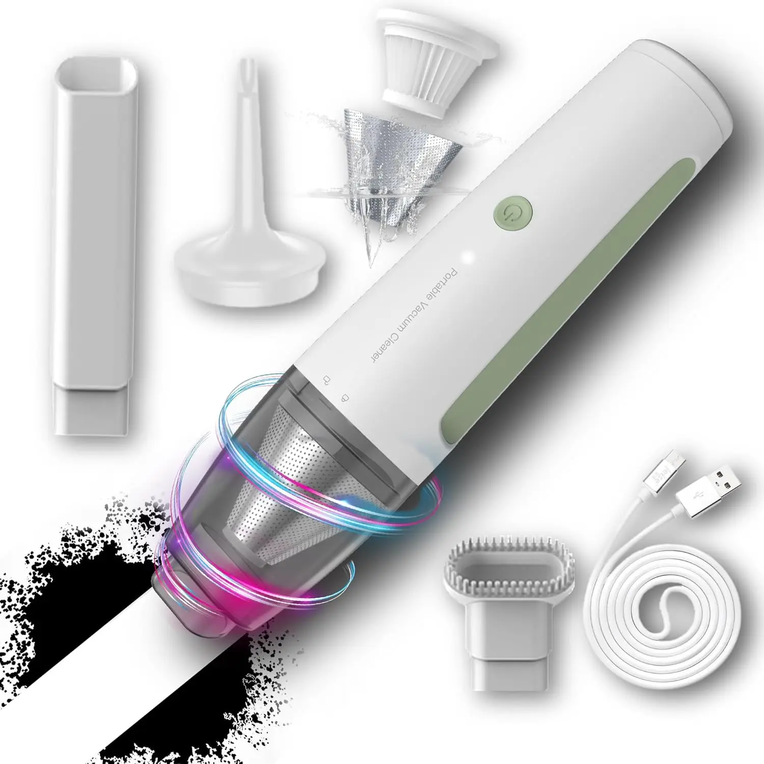 

Cordless Handheld Vacuum Cleaner, Mini Car Vacuum with Powerful Suction, 1800mAh Battery Portable Dust Collector