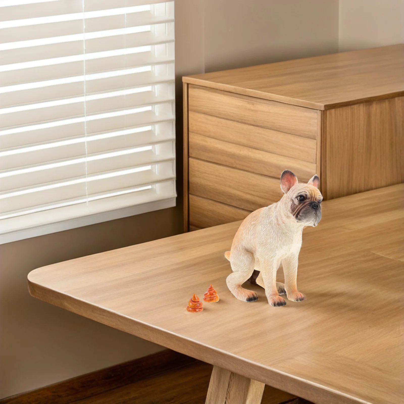 

1Set French Bulldog Pooping Ornament Resin Dog Statue Funny Cute Animal Sculpture Living Room Entryway Office Decor Unique Home