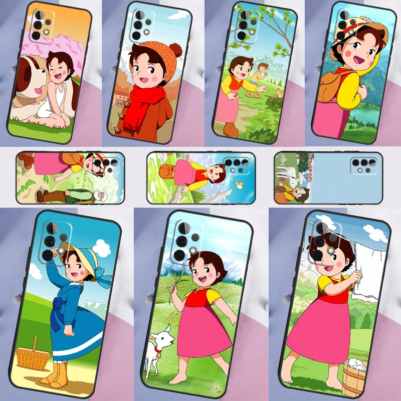 Cartoon Heidi Case For Samsung Galaxy A54 A34 A14 A53 A13 A23 A33 A73 A51 A71 A12 A22 A32 A52 A21S Coque