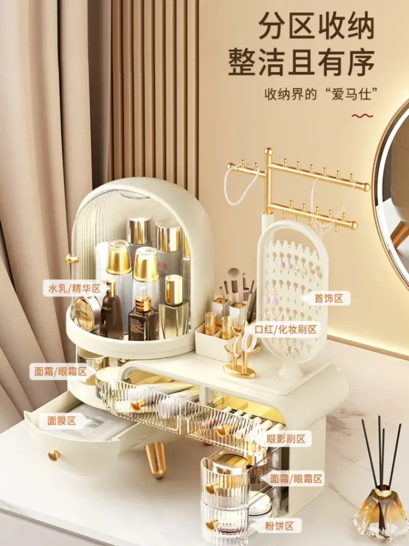 Cosmetic Storage Boxes Home Storage Garden Box Dustproof Desktop Skin Care Shelf Dresser Organizer Box Cabinet Home Organization