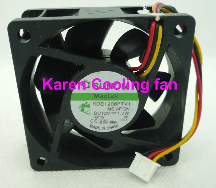 6CM 6025 12V 1.7W KDE1206PTV1 3Wire Cooling Fan 60*60*25mm