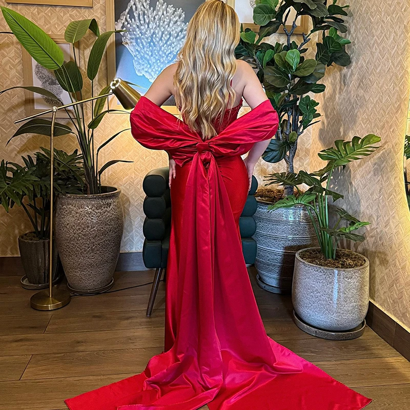 Thinyfull Formal Mermaid Prom Evening Dresses Sweetheart Floor Length Beadings Party Dress Long Cocktail Prom Gowns Customized
