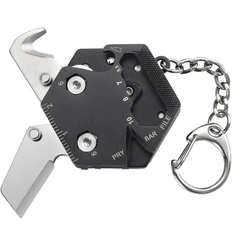 Multifunktionales Sechseck-Münzwerkzeug für den Außenbereich, EDC-Werkzeug, klappbares Münzmesser, Schlüsselanhänger, Schraubendreher, Taschenwerkzeug, Mini-Klappwerkzeug – Detail 2