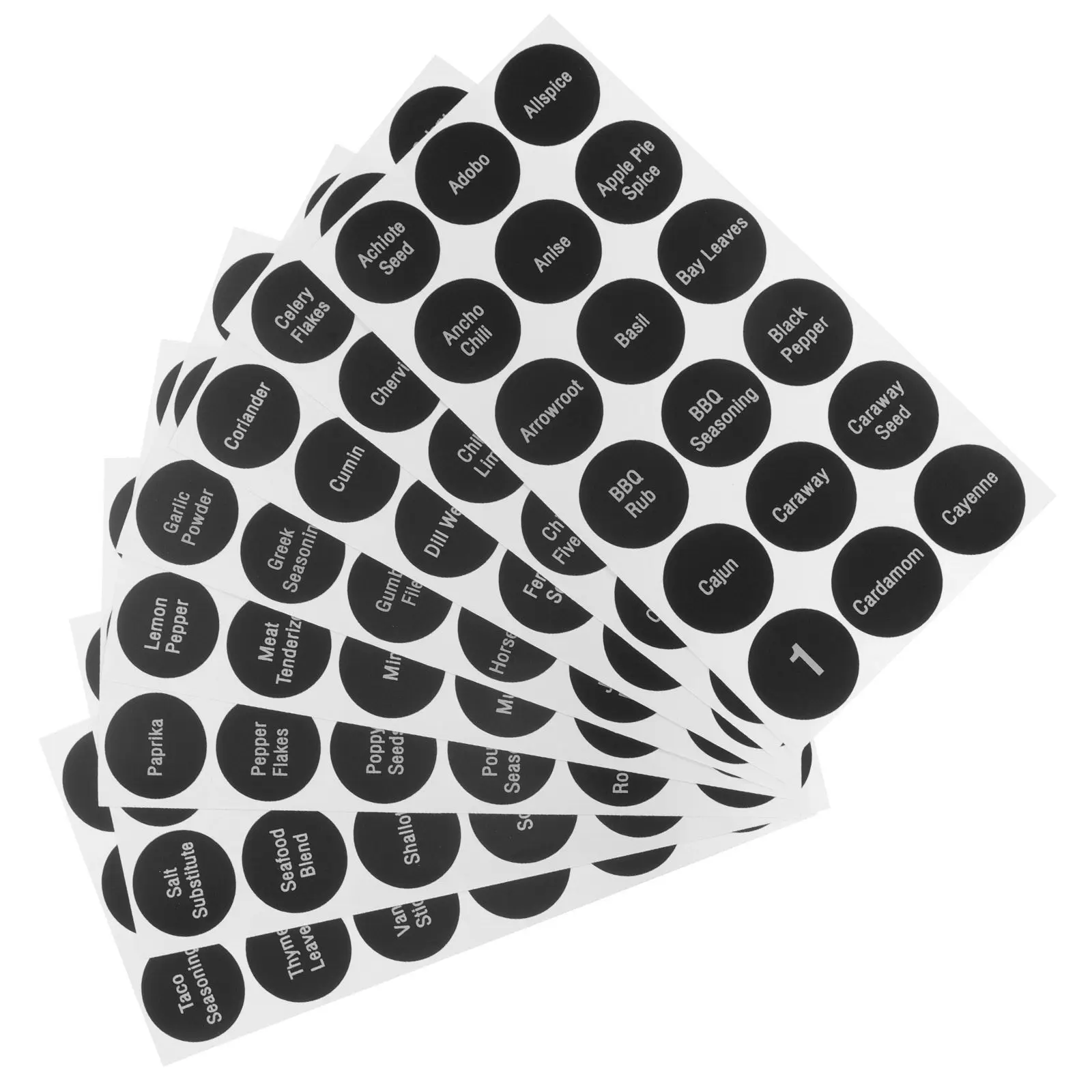 

8 Sheets Round Spice Label Stickers Kitchen Jar Marking Classification Stickers Kitchen Organization Pantry Seasoning Bottle