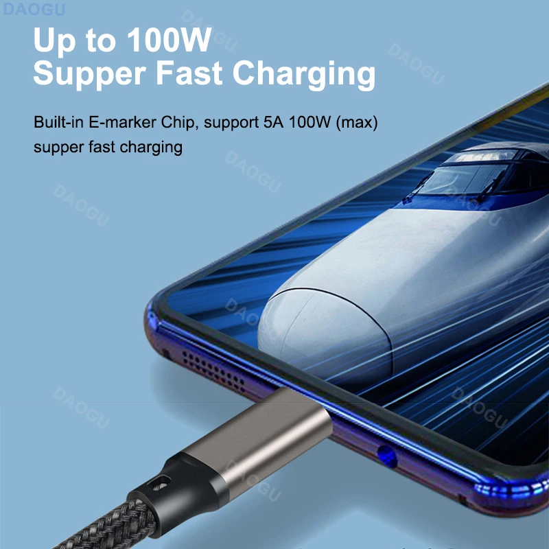 High USB 3.2 20Gbps Gen2 Usb C Cable Type C 5A 100W PD Fast Charging Usb-c to Usb-c Cable 4K60Hz Data Cord For IPhone 15 Pro Max