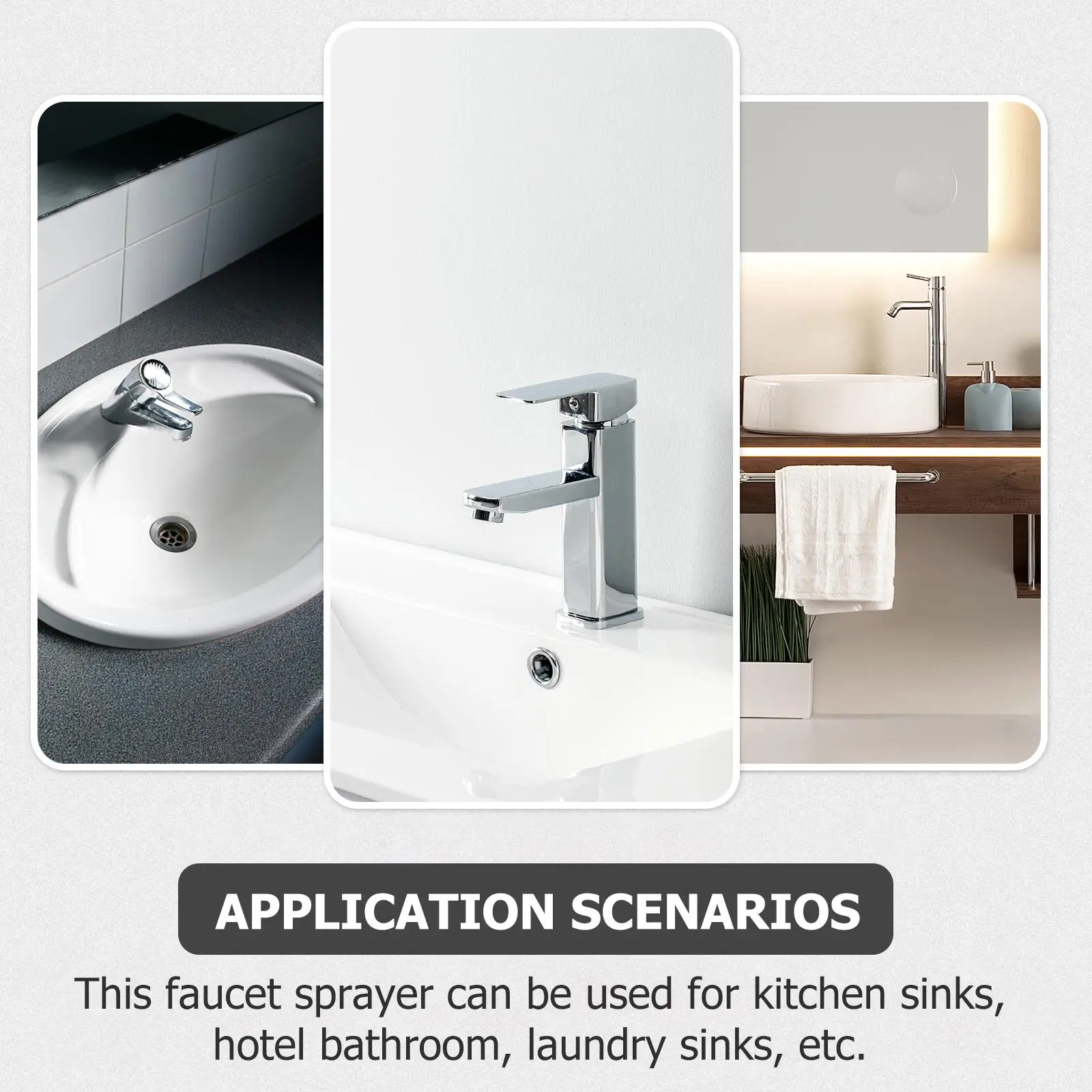 Plastic 360° Rotatable Faucet Sprayer Durable Thick Kitchen Sink Aerator Replacement Head Easy Install Clean Time Saving