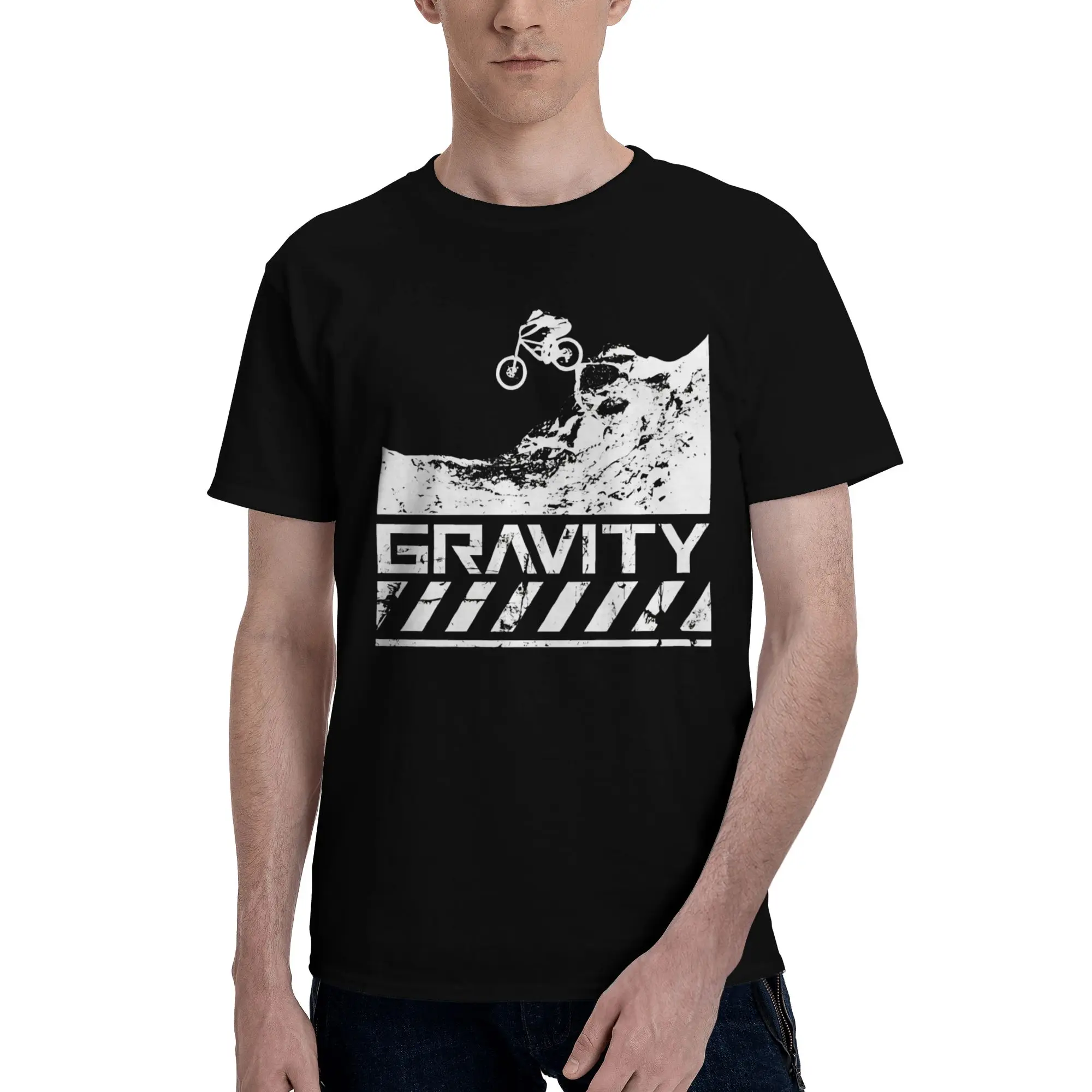 Camiseta de ciclismo de montaña para hombre, camiseta de manga corta con cuello redondo, de algodón, con diseño de Trial Moto Humor, regalo de cumpleaños
