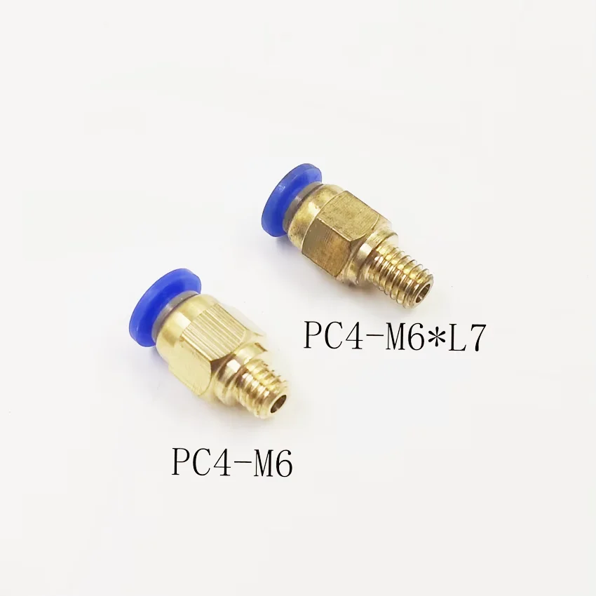 10pcs/lot 4mm Tube M6 Thread Pneumatic Fitting Quick Joint Connector PC4-M6 PC4-M6*L7