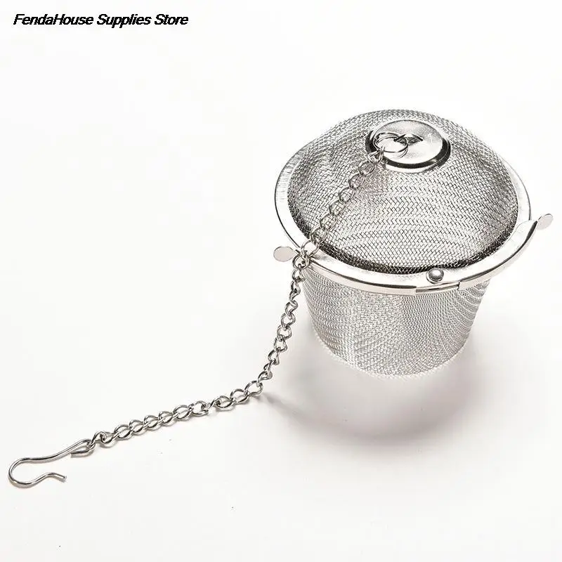 45/65/85/110mm Silver Reusable Stainless Mesh Herbal Ball Tea Spice Strainer Teakettle Locking Tea Filter Infuser Spic