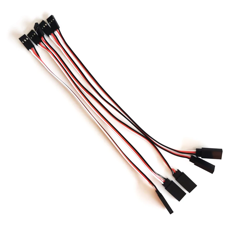 10pcs/batch 100mm/150mm/200mm/300mm/500mm/1000mm Servo Extension Cable Female Pair Male Suitable For Jr Futaba Rc Servo Toymodel