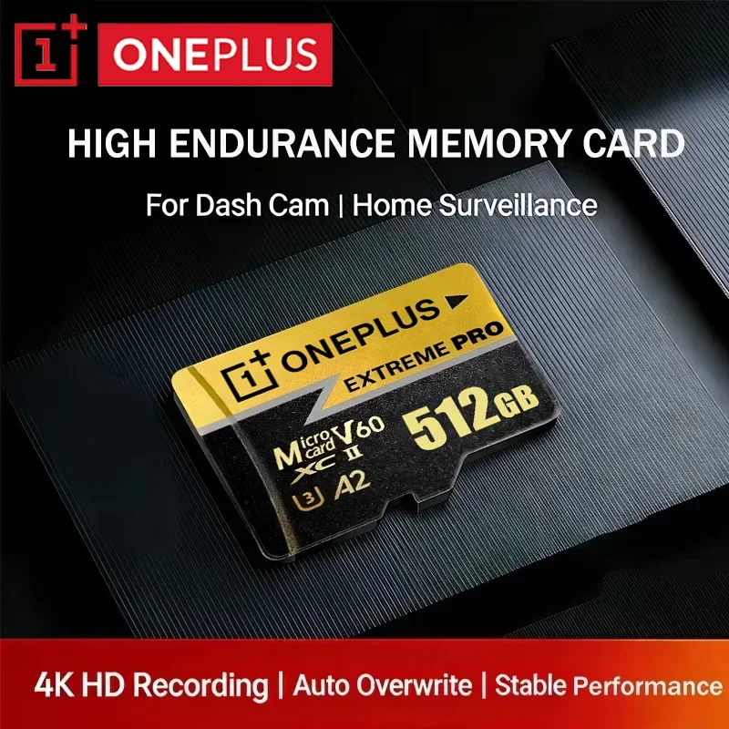 OnePlus High Speed Micro SD Card 512GB 256GB Real Capacity SD Memory Card A2 U3 V60 TF Flash Cards For Insta360 DJI Drone Car