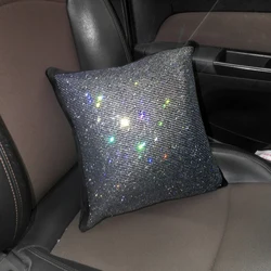 Bling Rhinestones Diamond Car Lumbar Support Pillow For Office Chair Hold Waist Multi-purpose Back Cushion Auto Accessories