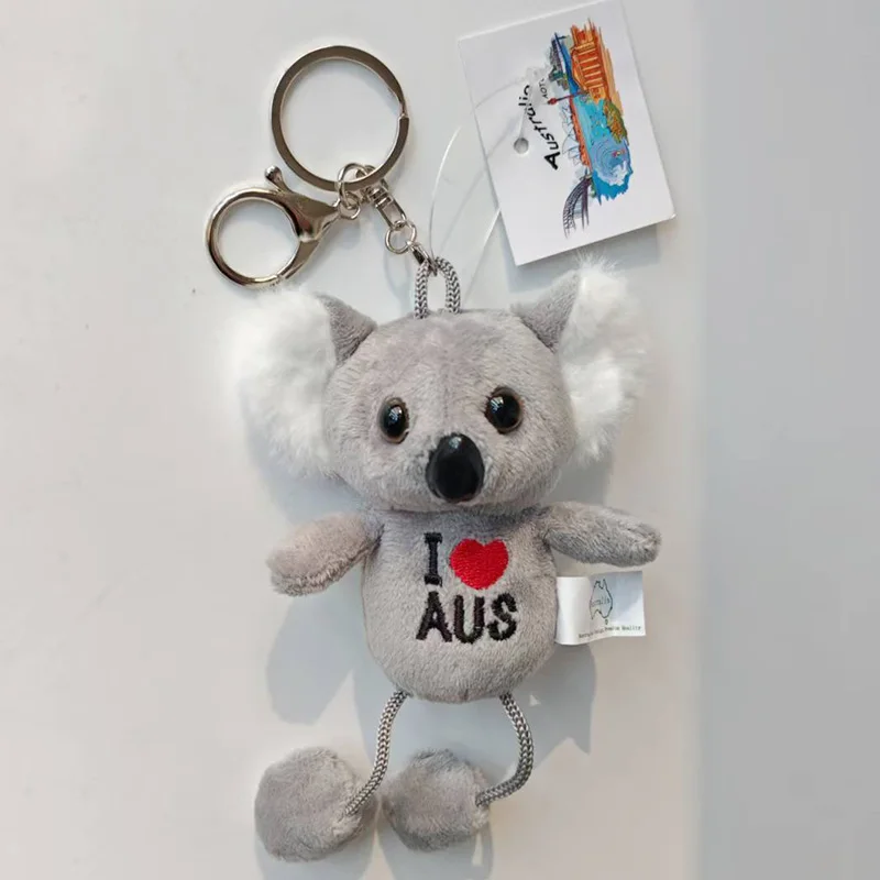 Cute Koala Keychain Plush Kangaroo Birthday Doll Backpack Accessory Creative Gift Key Holder Soft Toy-shaped Cartoon Series view 5