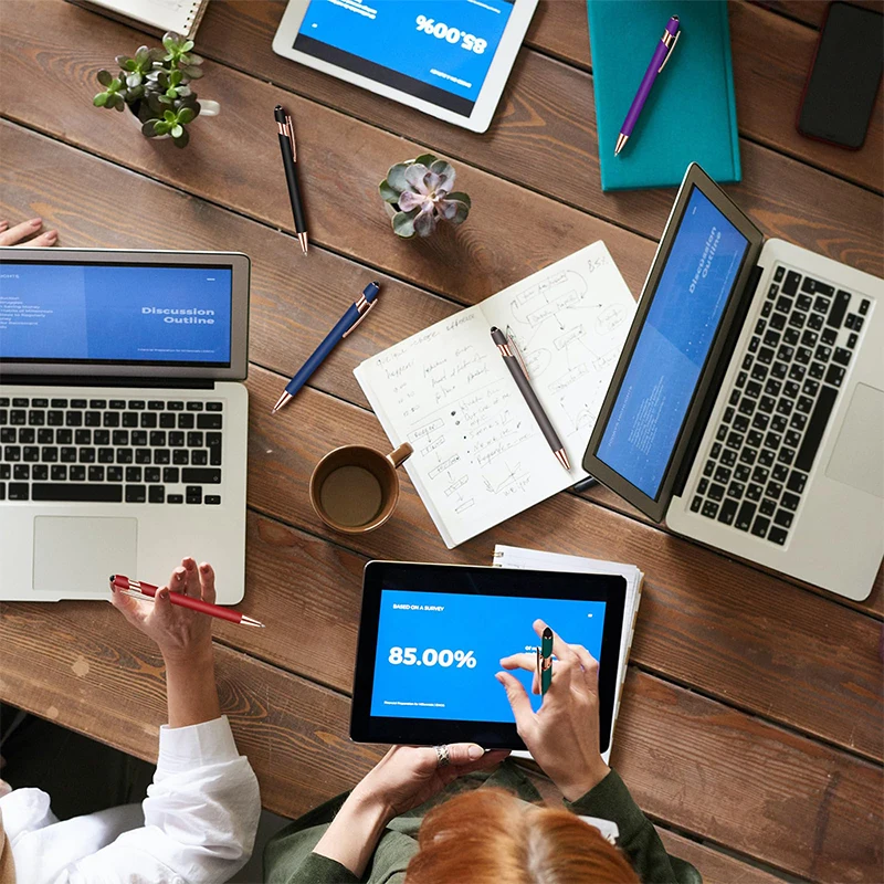 قلم حبر جاف معدني للشاشات التي تعمل باللمس ، نقطة كروية ، قلم لمس ناعم ، قلم 12