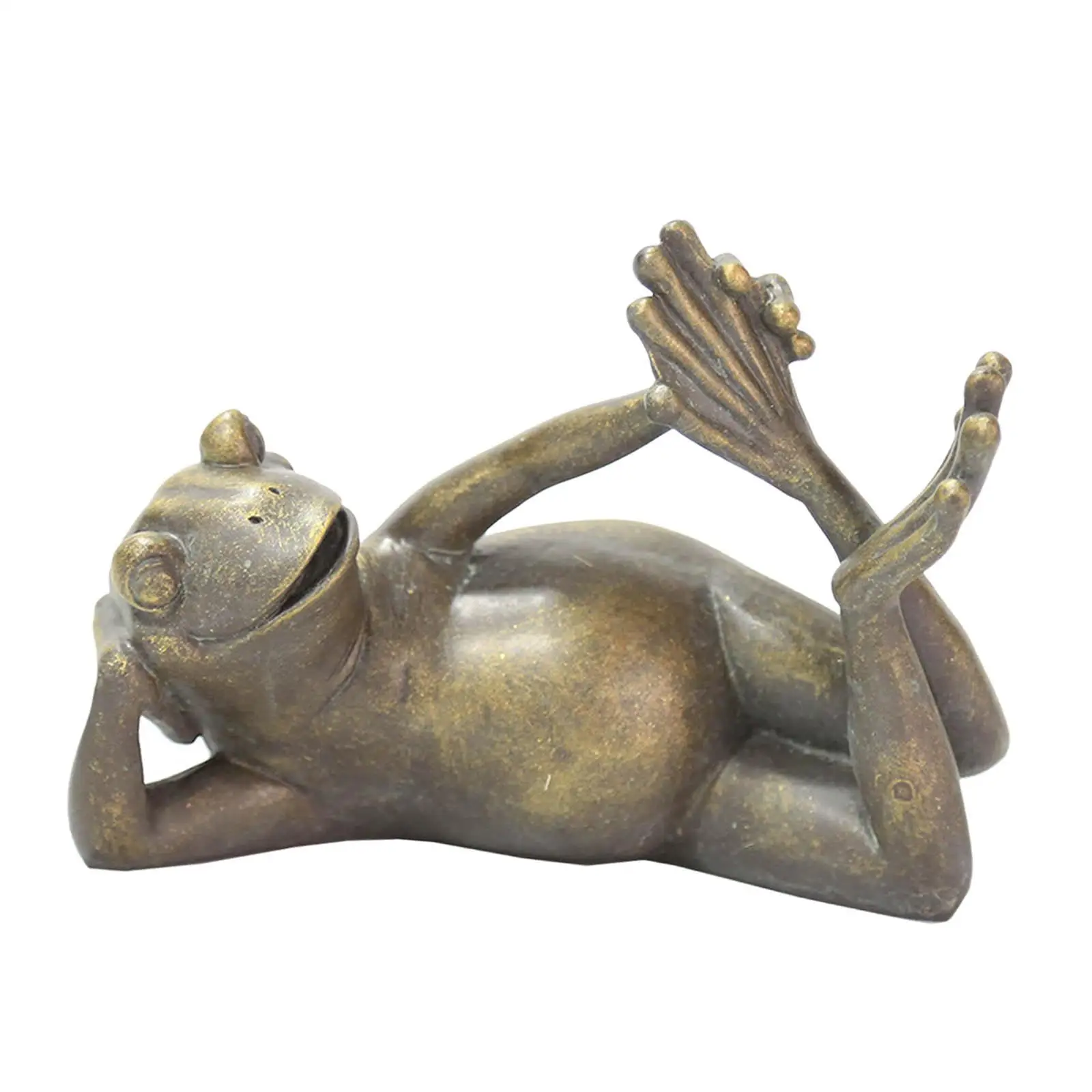 Bronze Lying Yoga Frog Statue for Garden Courtyard Decoration