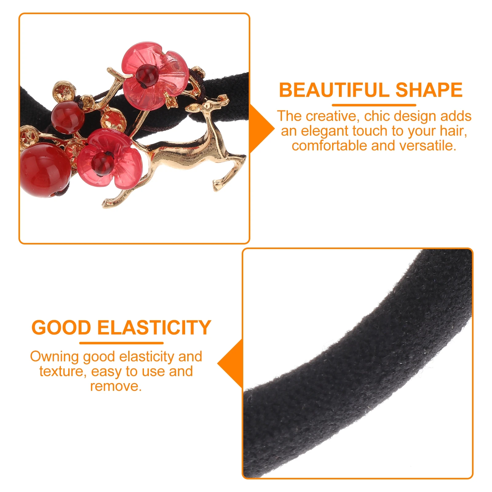 

Elegant Scrunchies Accessories Women Girls Elastic Textured Premium Decorative Petal Design Stylish Hair Tie Gifts Wives