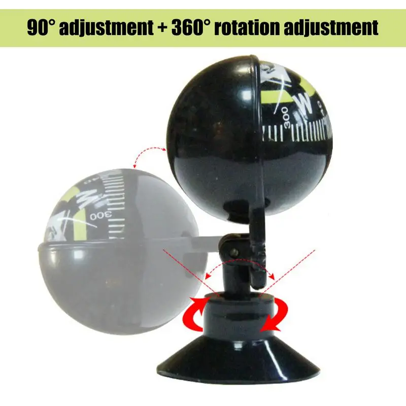 Ball Compass Car Automotive Navigation Compass Adjustable Dashboard Mounted Automotive Interior Accessories For Hiking Boat