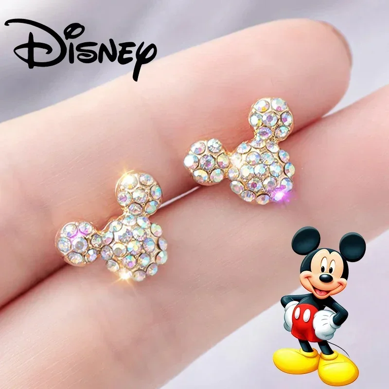 Mickey Mouse Earring S925 Sterling Silver Needle Simple Kawaii High Quality Disney Earring Female Jewelry Fashion Ear Stud Gift